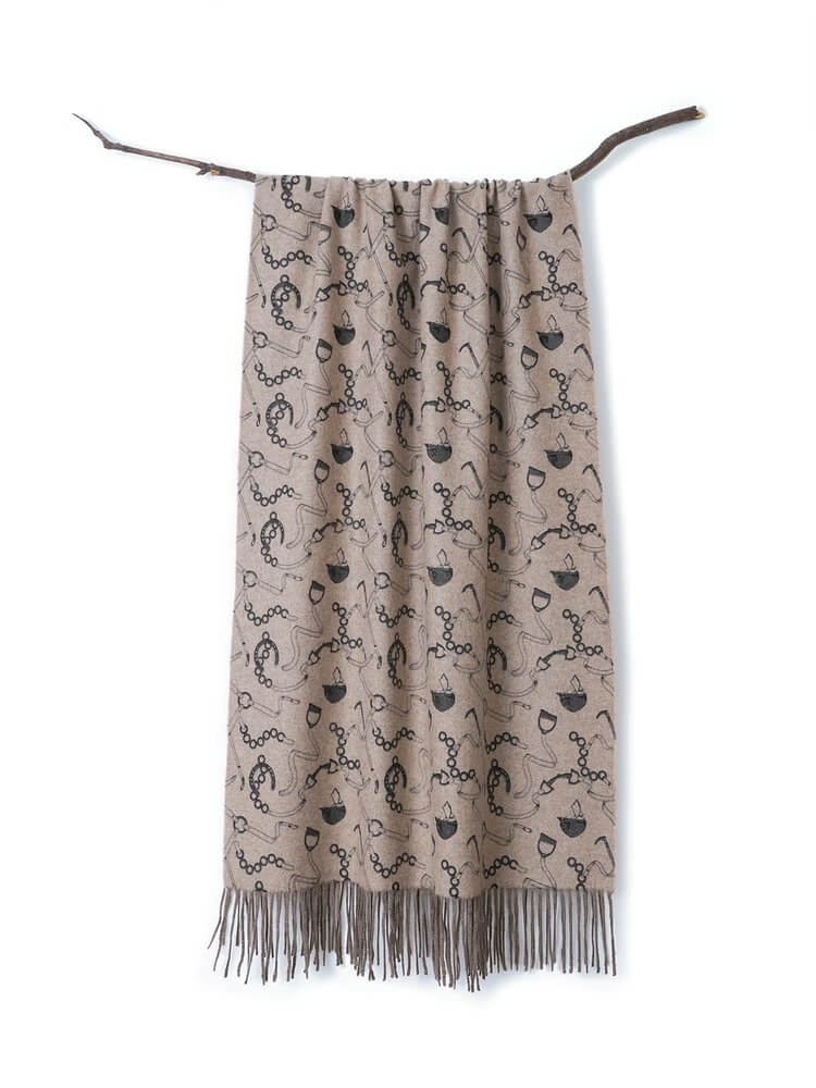 Reversible 100% Cashmere Scarf Wrap
