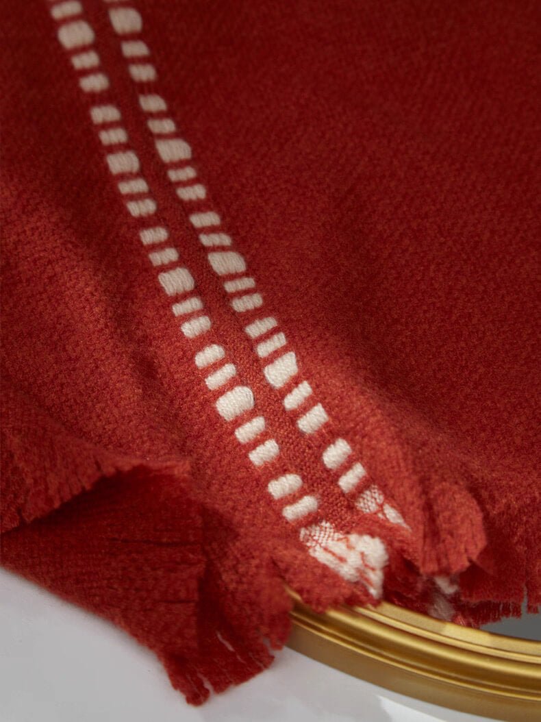 Elegant holiday cashmere gift idea
	•	Natural beige cashmere cape with textured weave