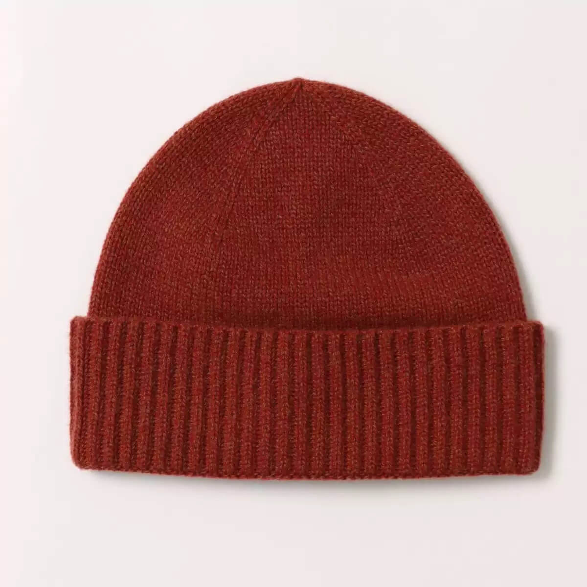 Unisex 100% Cashmere Thick Knit Winter Hat in red 
