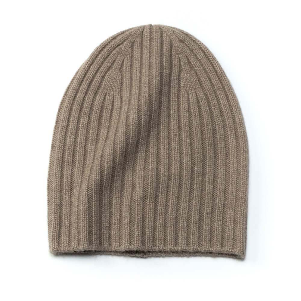 pure cashmere ribbed beanie hats