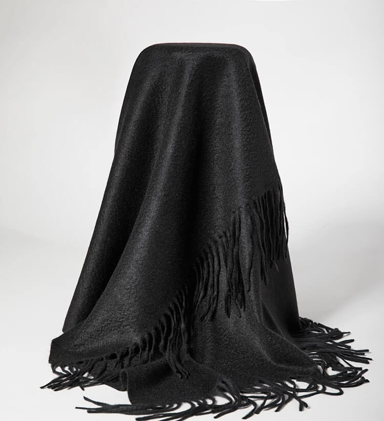 Luxurious 100% Pure Cashmere Scarf Wrap in black