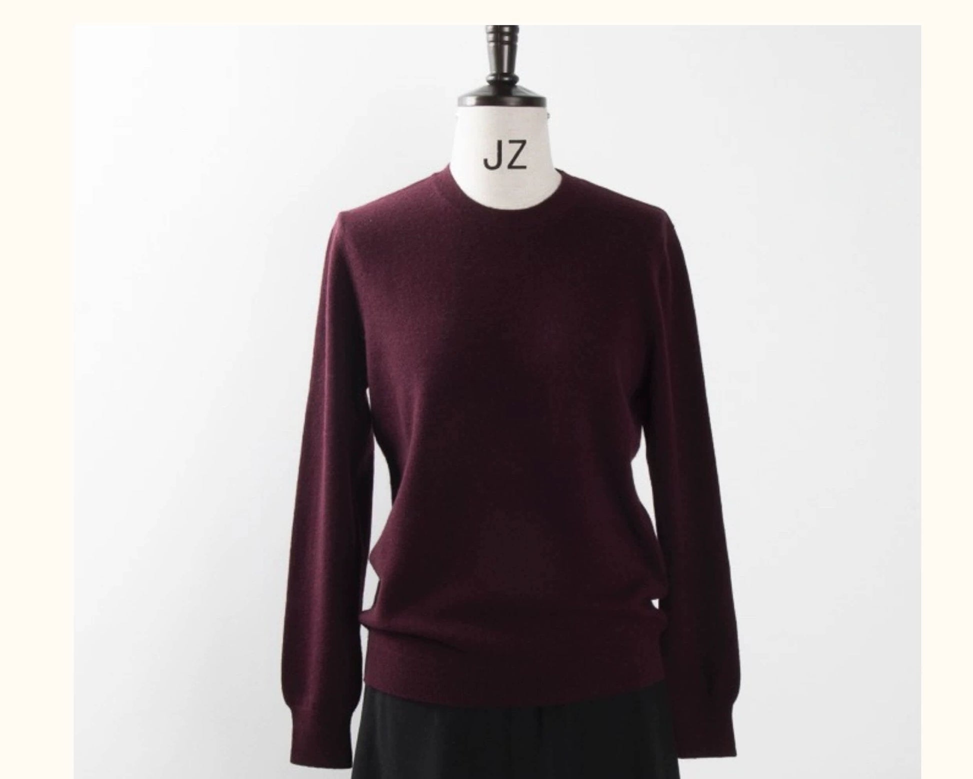 burgundy cashmere crew neck sweaters