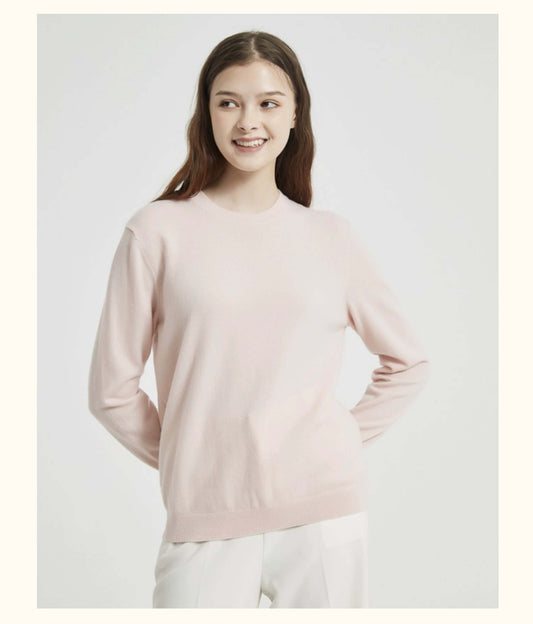 100% cashmere crew neck sweaters for women