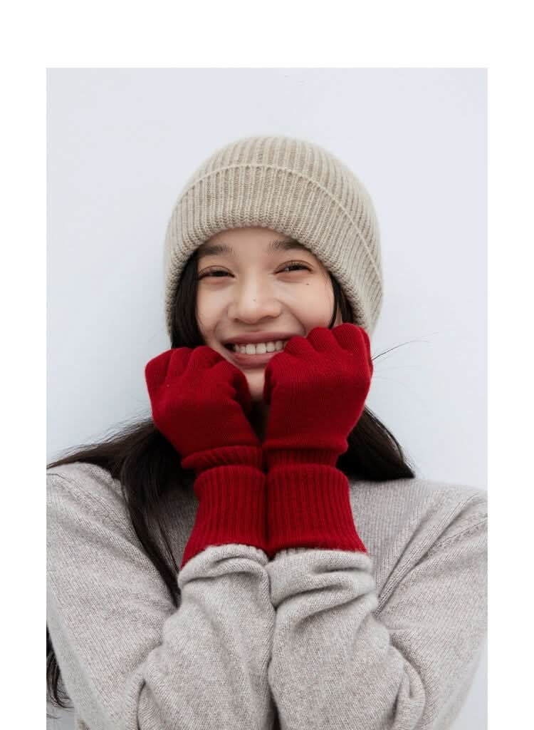 women cashmere gloves for women in red