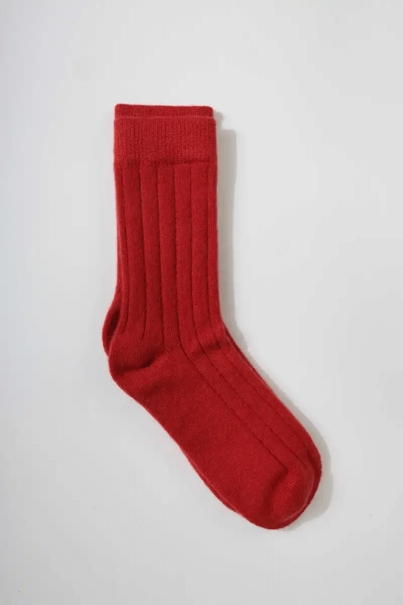 cashmere socks for ladies in red , red cashmere socks,Women's Pure Cashmere Socks