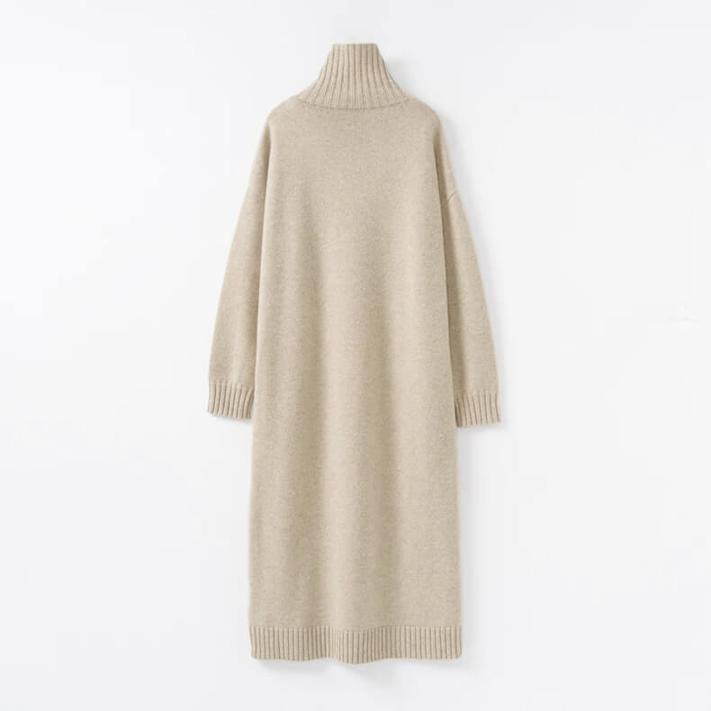 Relaxed fit cashmere column dress for women premium knitwear