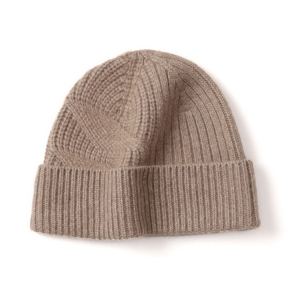 100% cashmere beanie hats ribbed cashmere hats