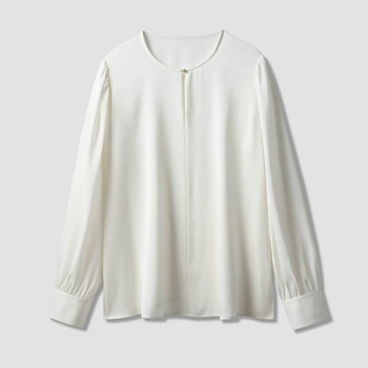 Effortless Luxury, Perfected: The Cloud White Stretch Silk Shirt