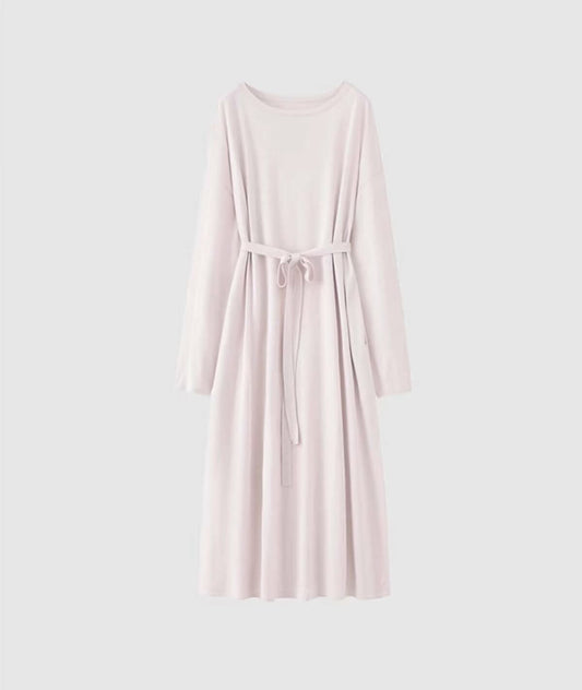 women's pink silk blend cashmere dress