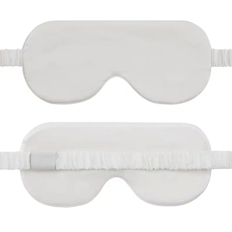 Vinci Cashmere 100% Mulberry Silk Sleep Mask in white 