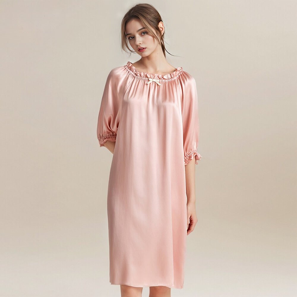 Luxurious 100% Mulberry Silk Nightgown – Embrace Effortless Elegance