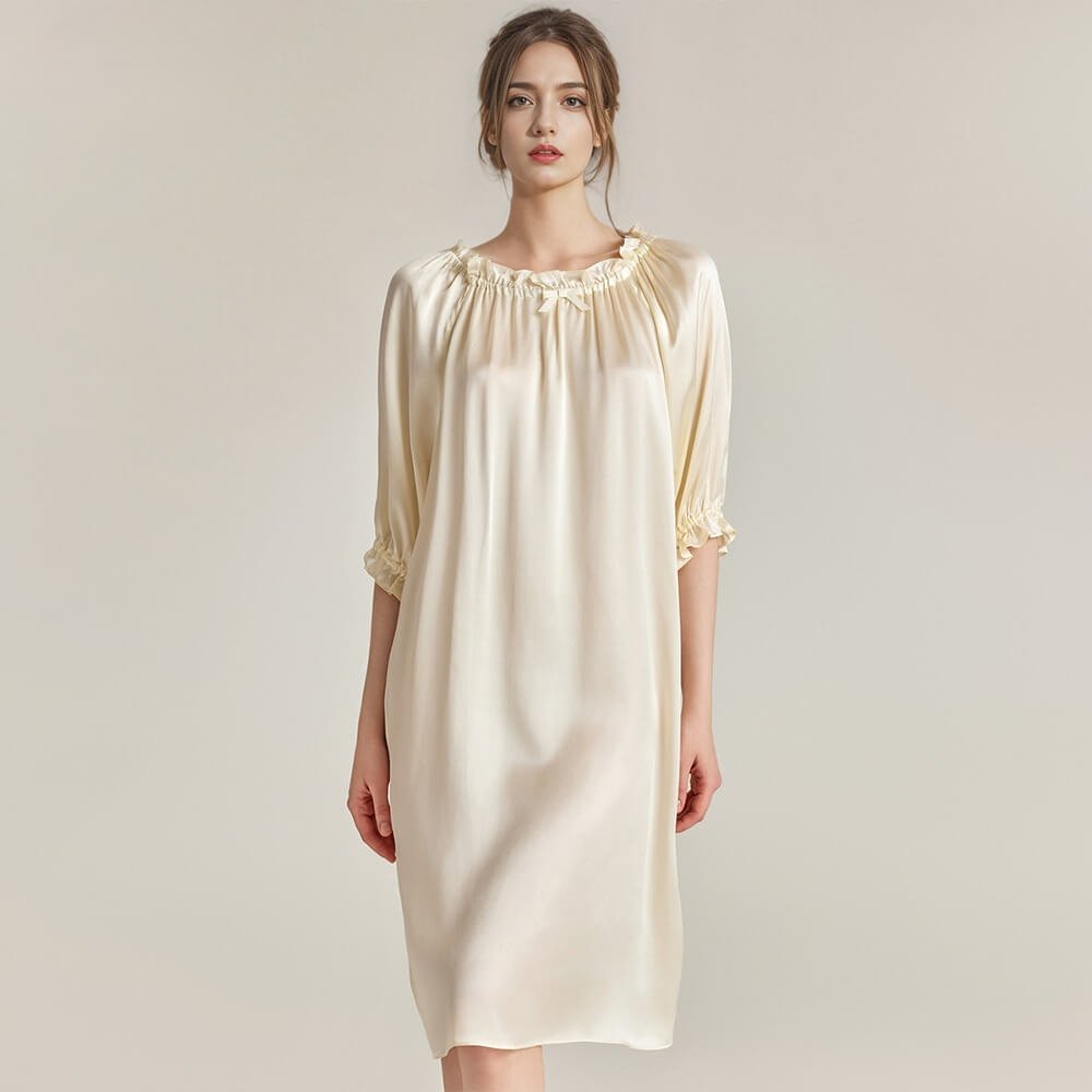 Luxurious 100% Mulberry Silk Nightgown – Embrace Effortless Elegance