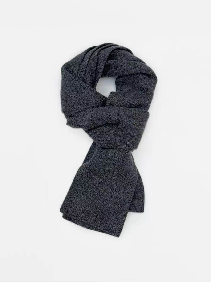 deep grey baby cashmere scarf with elegant minimalist design