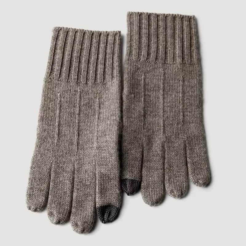 luxury men’s cashmere winter gloves with ribbed cuff