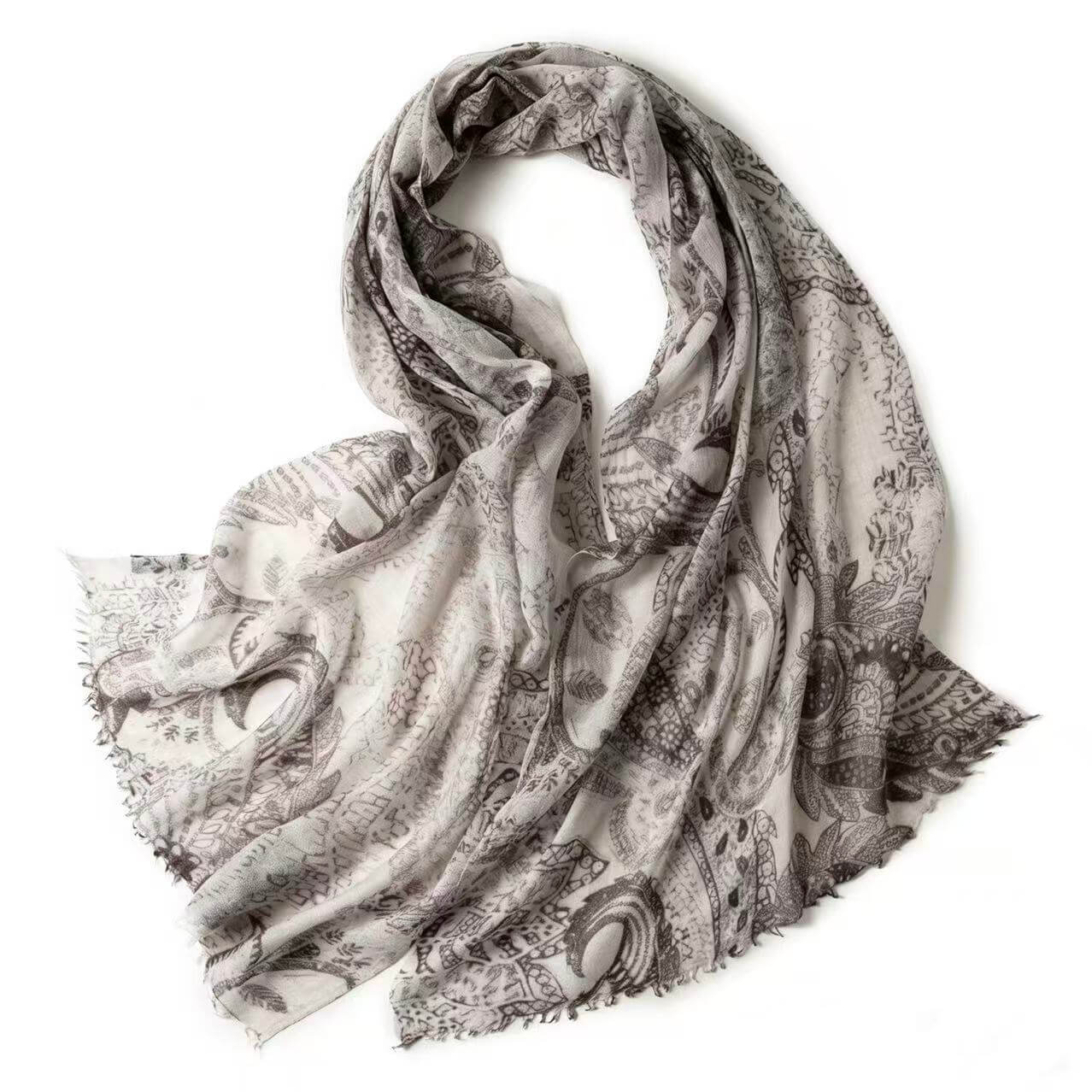elegant paisley wrap lightweight cashmere
