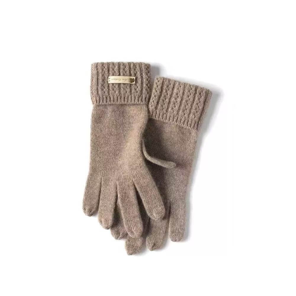 	beige women cashmere gloves luxury winter handwear