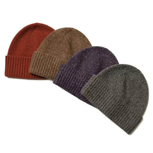 Unisex 100% Cashmere Thick Knit Winter Hat