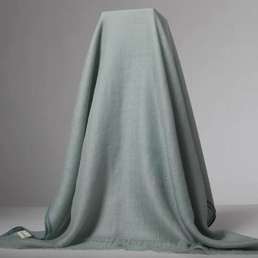 thin cashmere shawl 180x90 cm breathable herringbone scarf moss green color