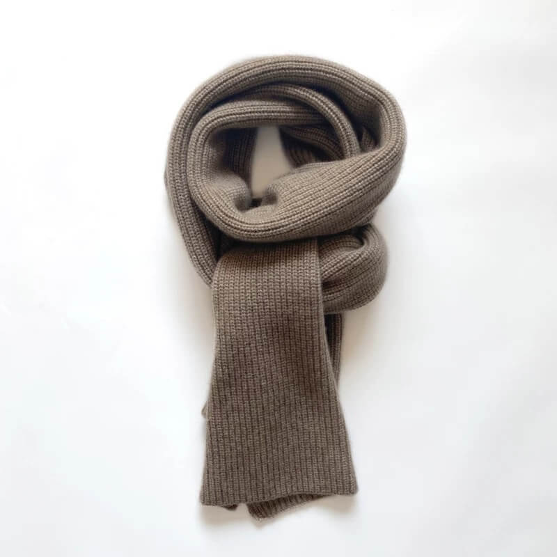 camel color baby cashmere scarf folded