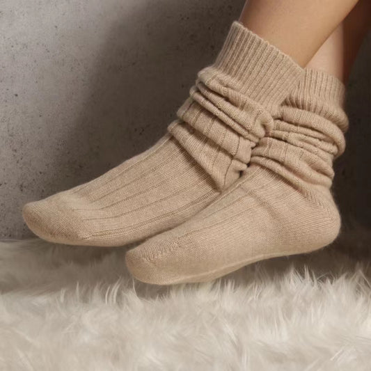 100% cashmere bed socks long style
