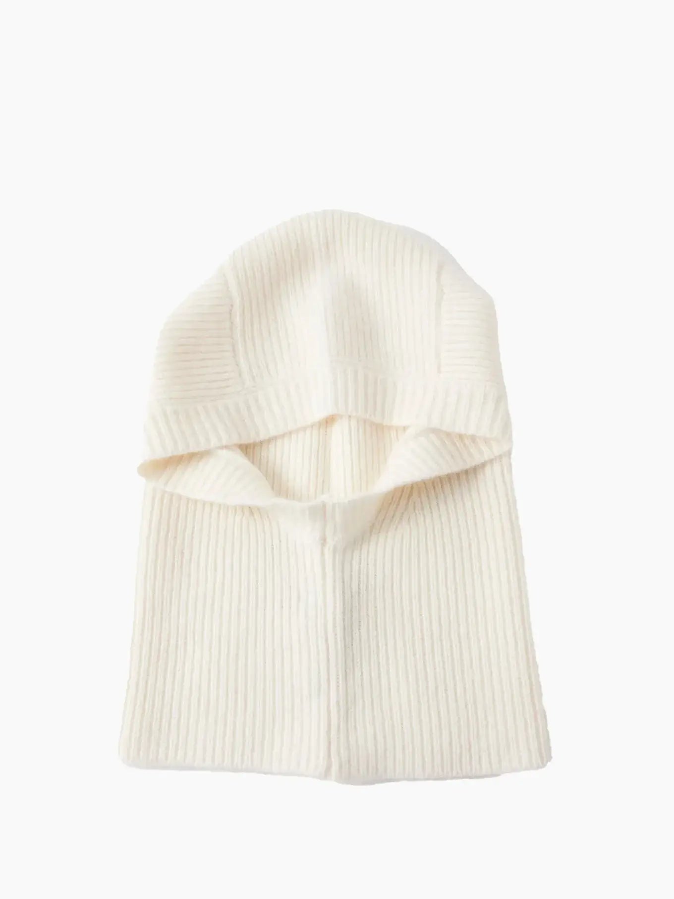 white 100% cashmere balaclava for cold weather