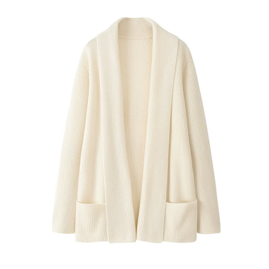 warmth and timeless elegance with our 100% Pure Cashmere Cardigan sweater in white 