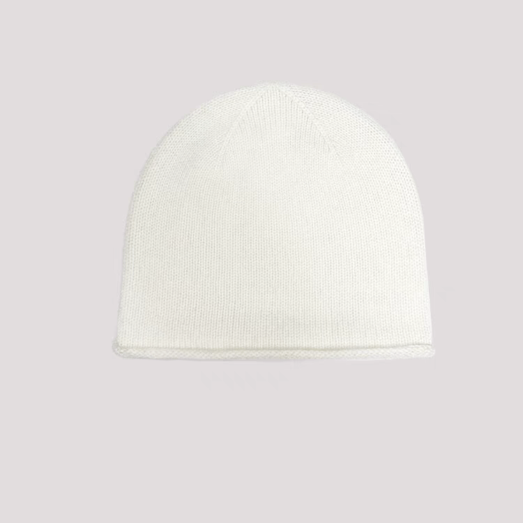 100% cashmere beanie hats for women in white 