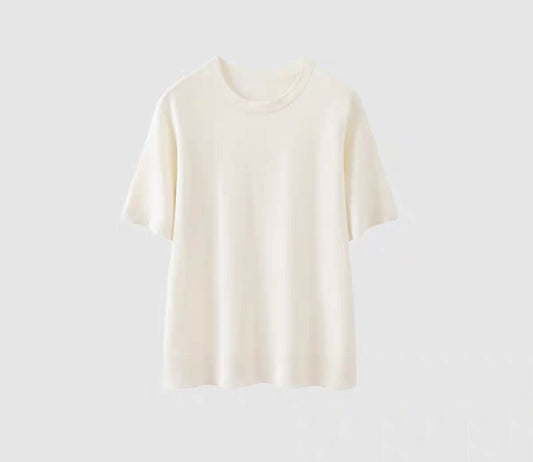 white silk T shirt