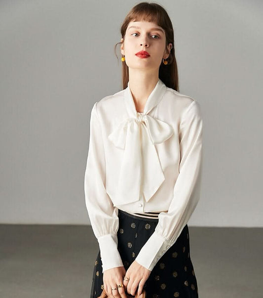 white silk blouse silk shirt