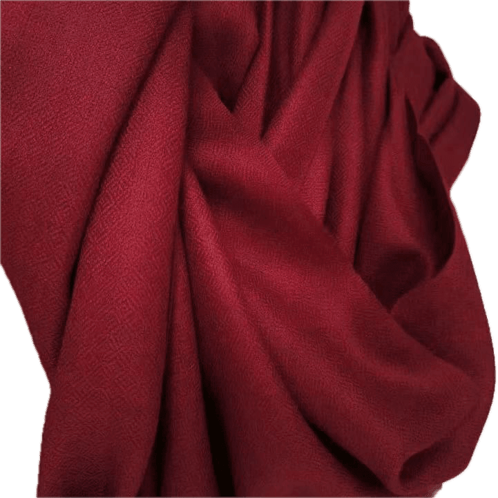 A close-up of draped deep red pure cashmere shawl scarf for women 