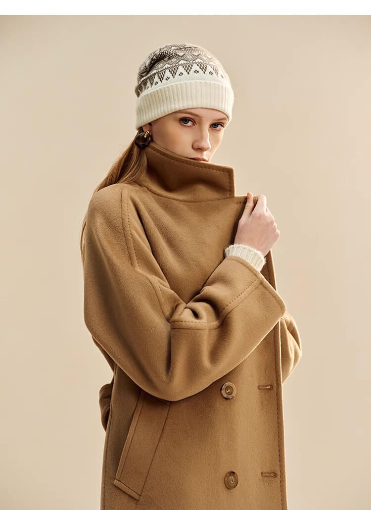 Nordic pattern cashmere scarf,	premium cashmere knit scarf,white Fair Isle winter hat