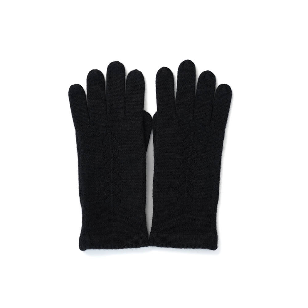 Women's knitted Cashmere Gloves in black color