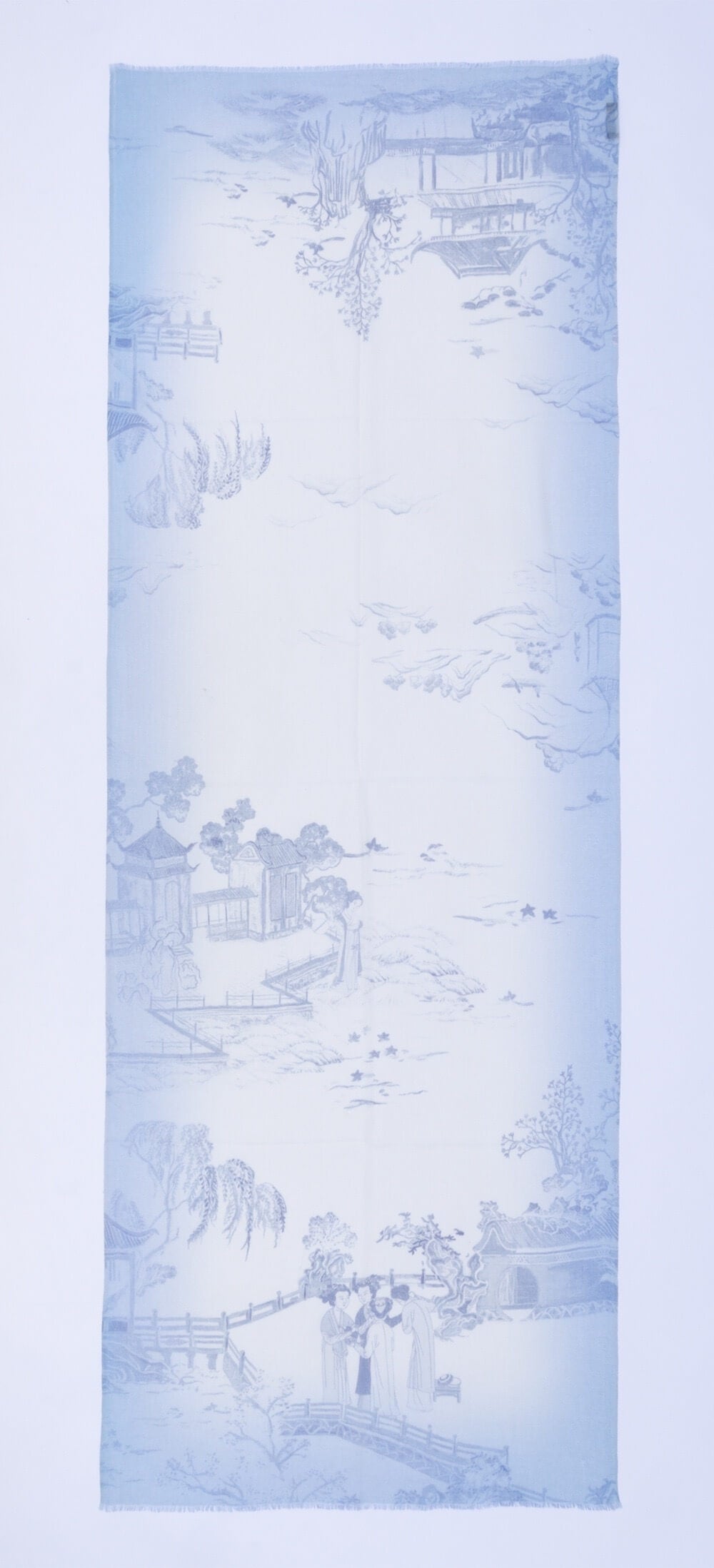 100% Mongolian cashmere wrap featherlight in light blue for women
