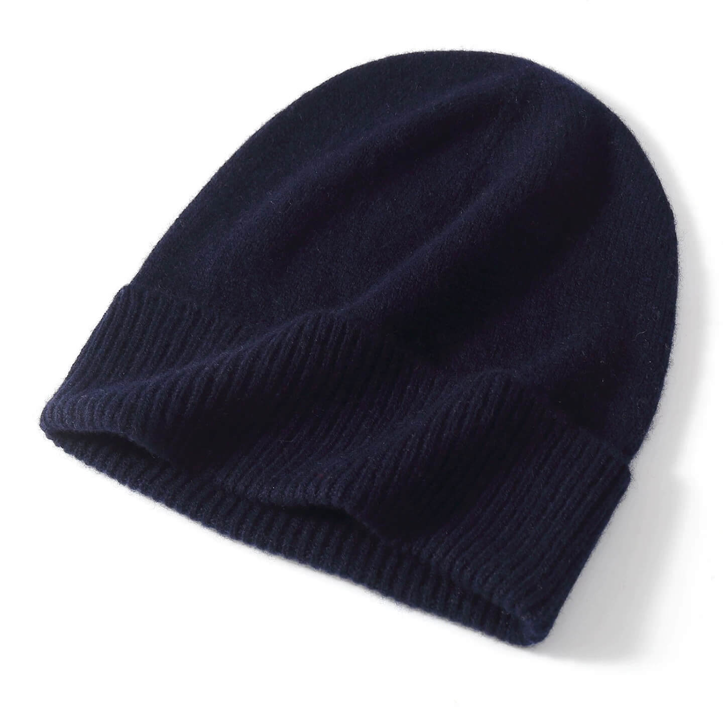 Luxurious 100% Cashmere Beanie for Women in navy blue