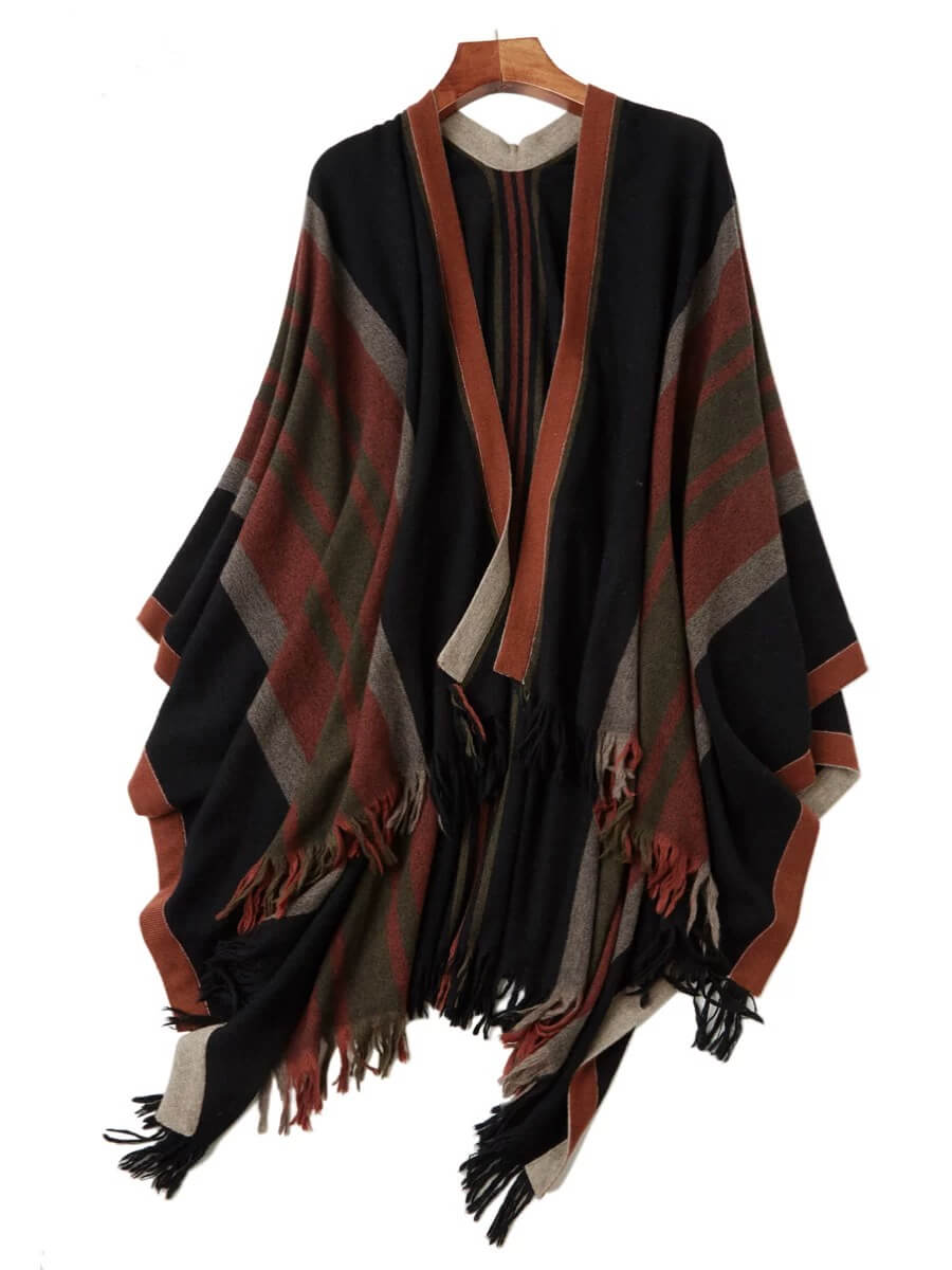 	Women’s Cashmere Wrap – Woven Stripes and Knitted Border
	Oversized Cashmere Cape – One Size Fits All