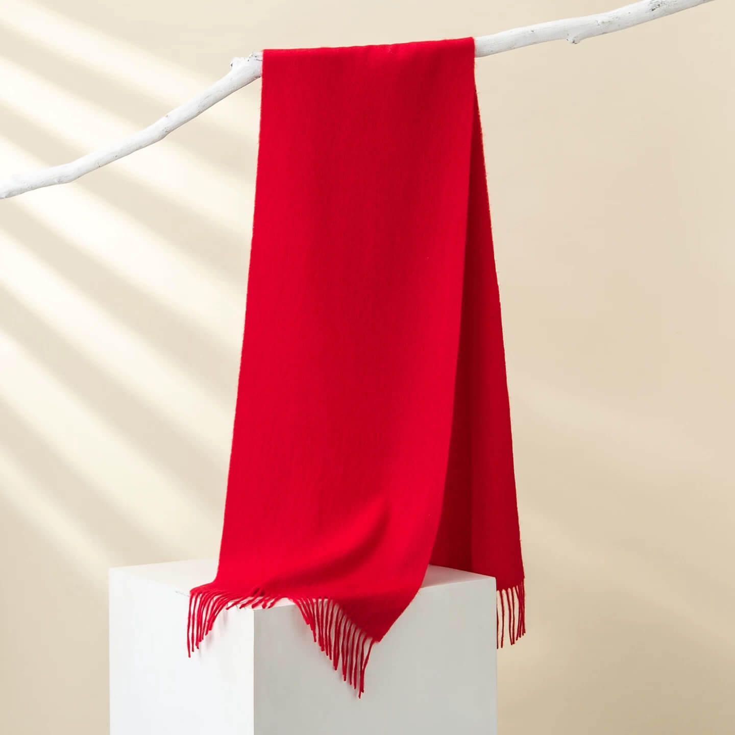 Red cashmere scarf – festive and luxurious winter accessory,premium cashmere gift, cashmere winter accessory