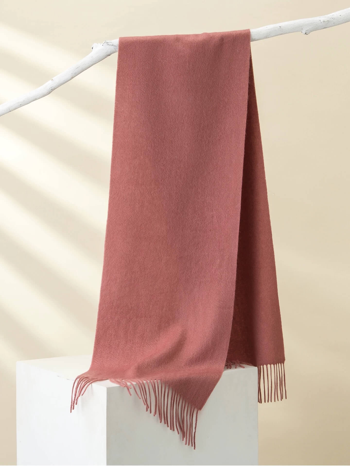 Classic 100% Cashmere Scarf in dark pink