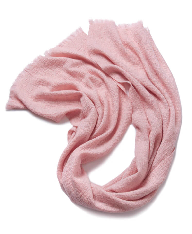 Soft pink cashmere shawl with raw-fringe design wedding accessory