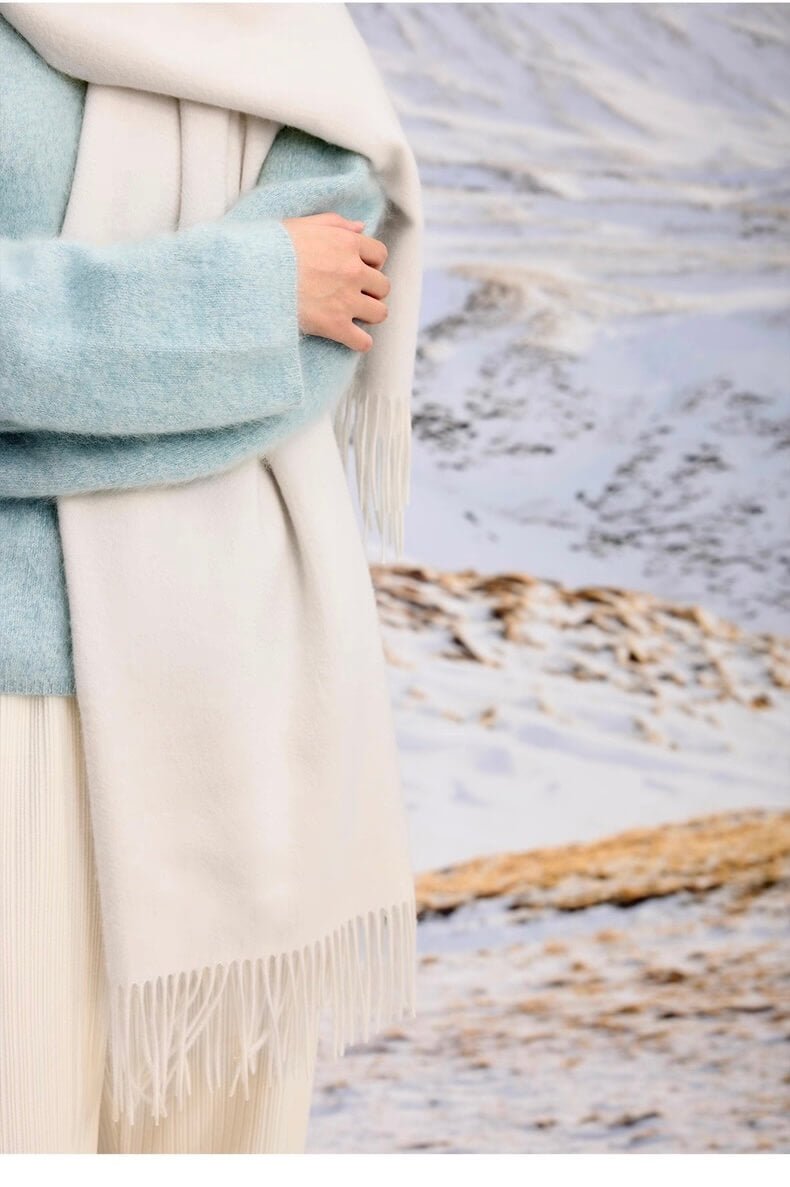 Oversized 200x70cm cashmere wrap for women