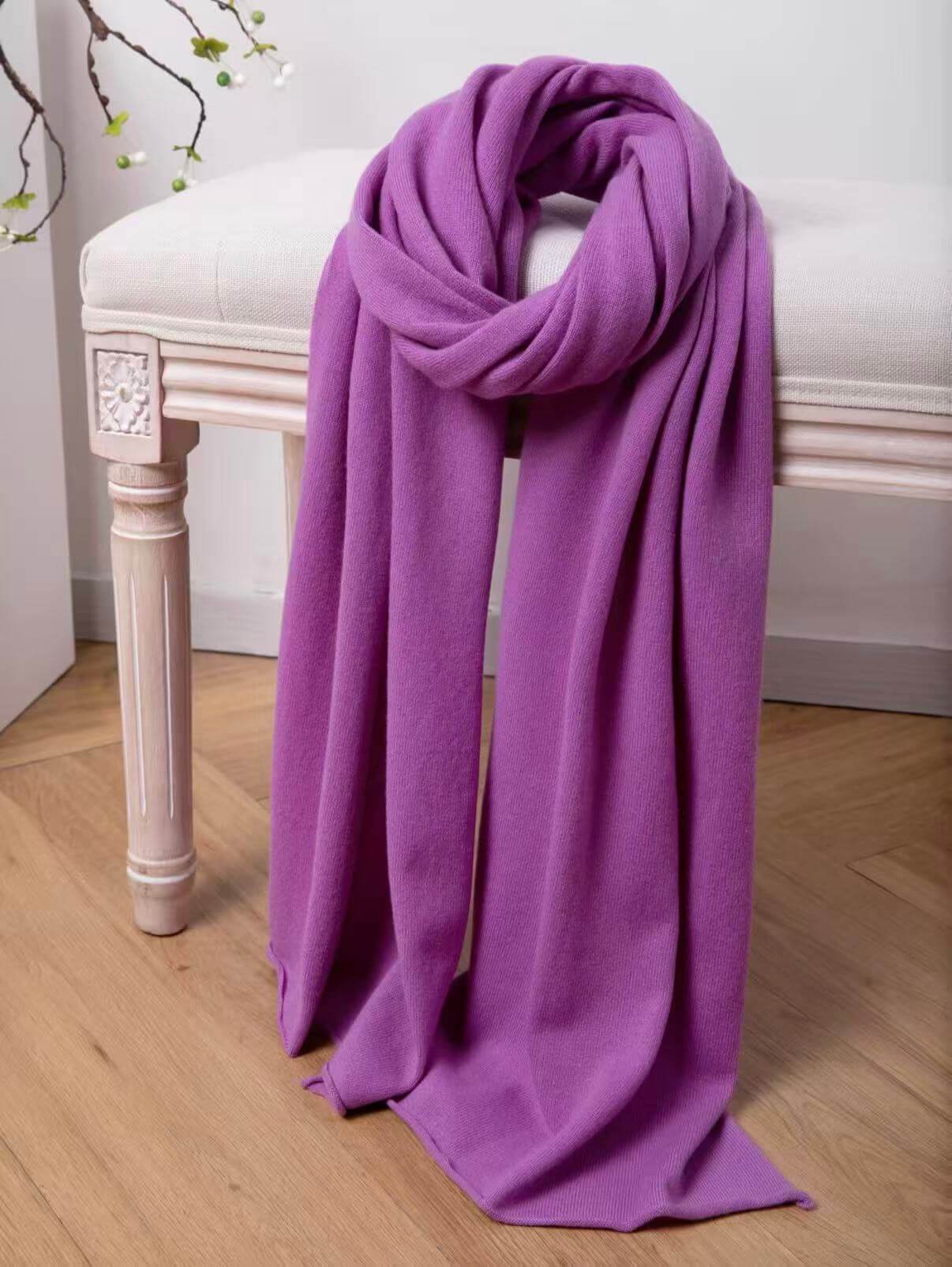 100% Cashmere Shawl for Women in Powder Lilac – Ultra-Fine Soft Cashmere Wrap