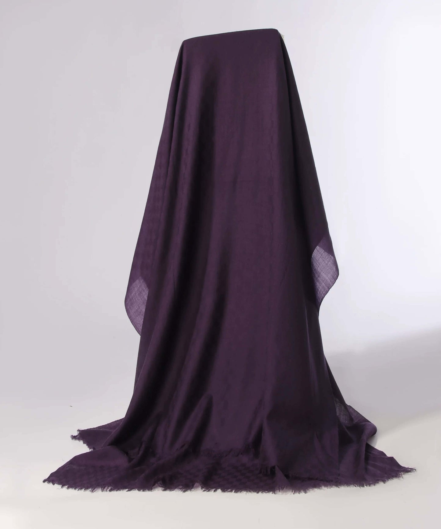 	Woven cashmere wrap with checker jacquard subtle luxury texture