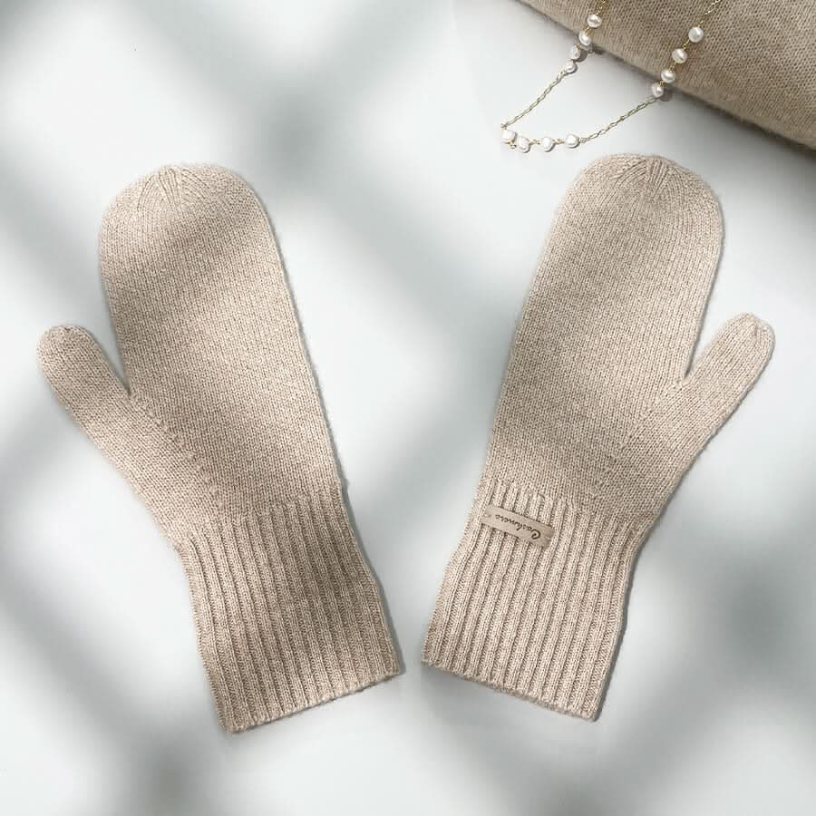 women pure cashmere mitten gloves