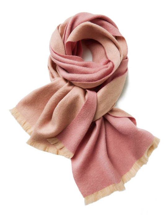 100% Cashmere Double-Sided Scarf for Men & Women in soft pink color