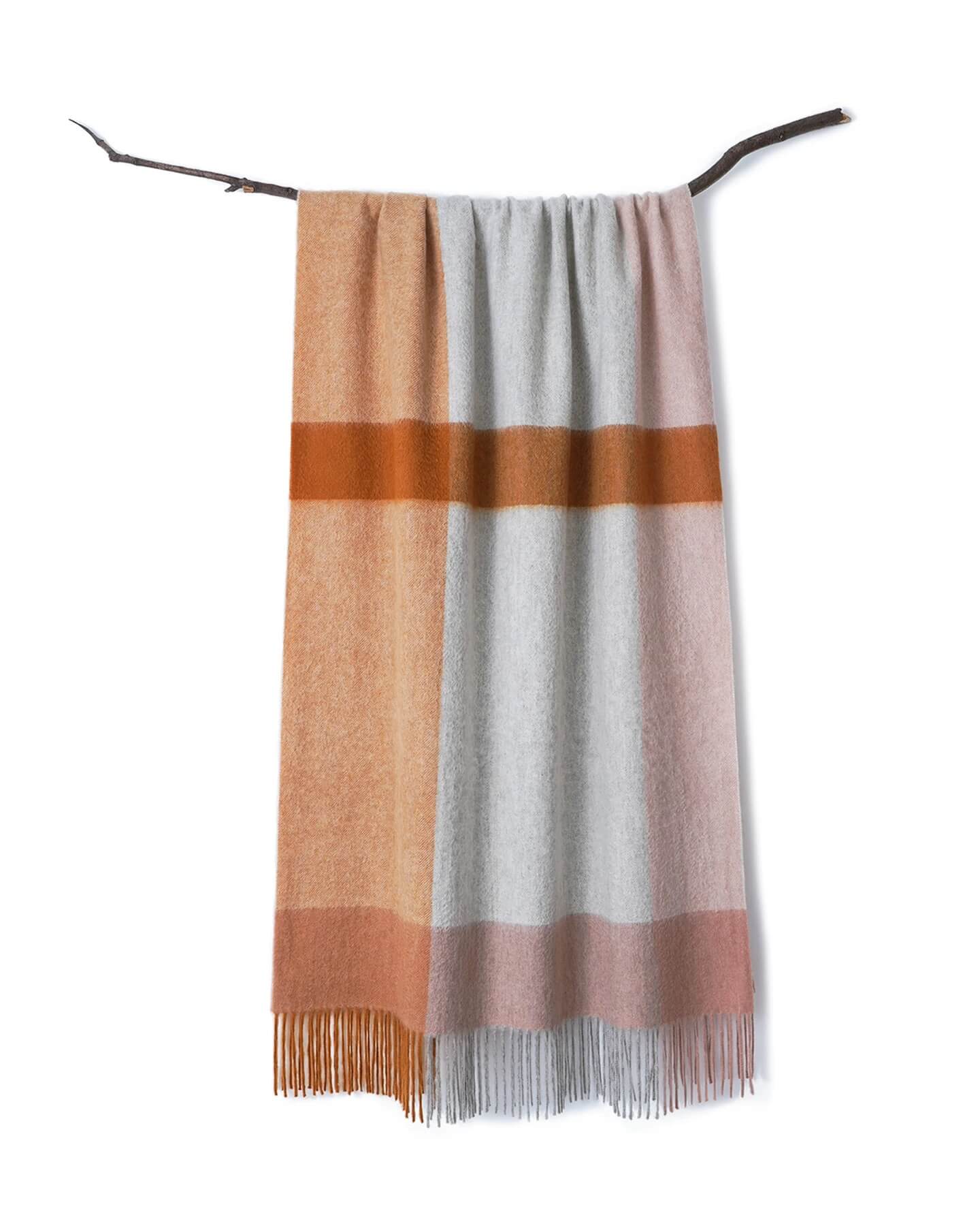 three-tone checkerboard patterns 100% cashmere shawl scarf