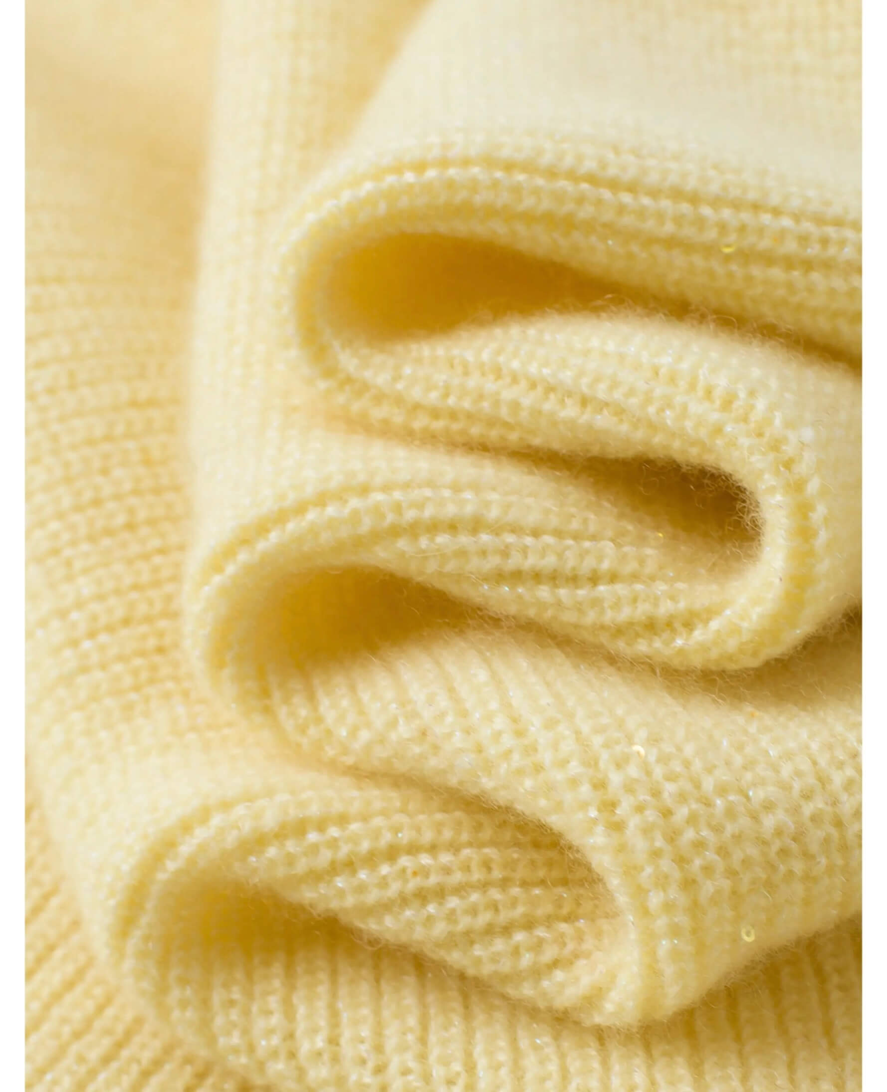 100% Cashmere Ribbed Pullover Sweater in yellow