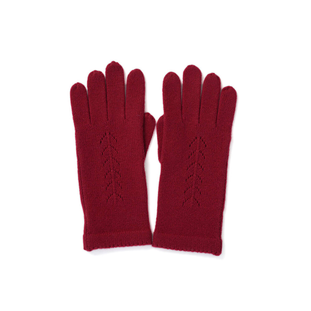 Women's knitted Cashmere Gloves in red color