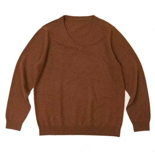women’s 100% cashmere V neck sweater classic knit pullover