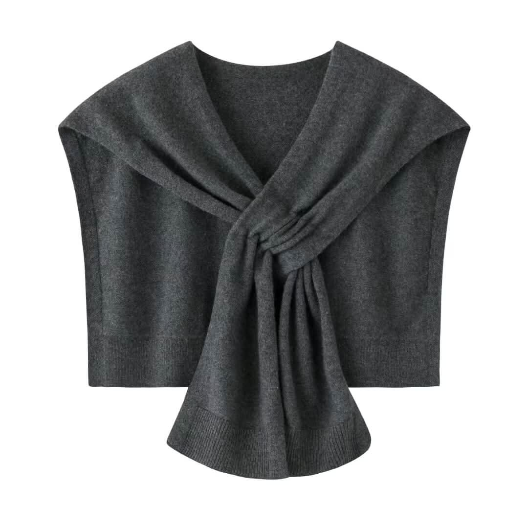 women's cashmere cape scarf in grey