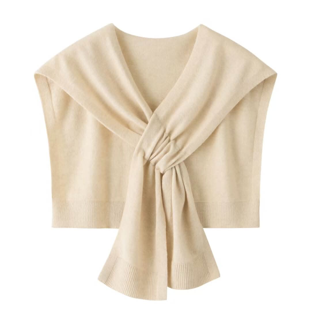 women's cashmere cape scarf in beige