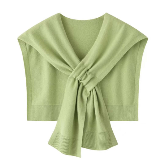 women's cashmere cape scarf in green